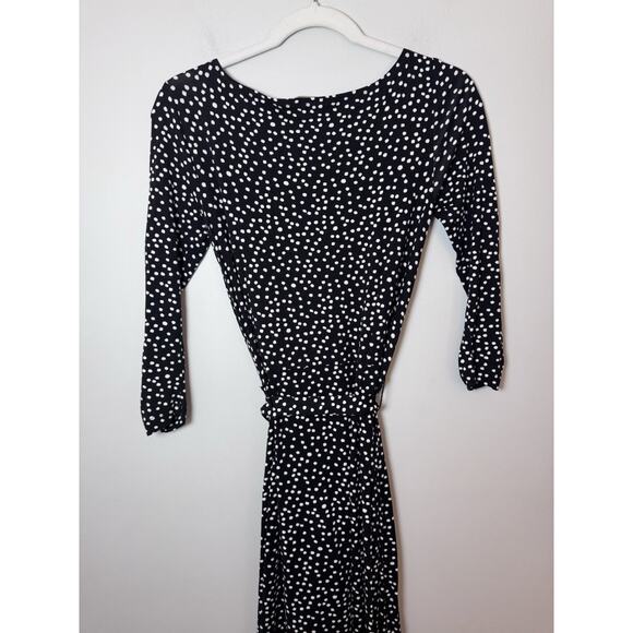 Hobbs London Women's Polka Dot Midi Stretchy Dress Size 4 - Picture 9 of 9